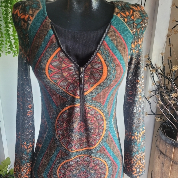 Aryeh multi colored abstract sweater dress Size S - Picture 2 of 6